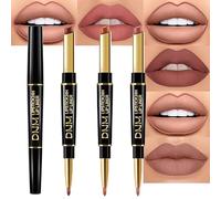 evpct 3Pcs Chestnut Lip Liner and Lipstick Set Kit for Women DNM Matte Fall Lipstick Shades Set Lip Stain Long Lasting Lipstick Waterproof Lip Liners (3Pcs Set01- Chestnut Nude Brown, pack of 3)