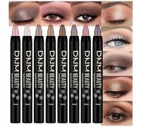 evpct 8Pcs Cream Eye Shadow Sticks Palette Makeup Set for Eyes Waterproof, Champagne Pearl Taupe Bronze Cocoa Stone Putty Smoky Amethyst Shimmer Matte Eye shadow Stick Pencil Pen Bulk Palette Makeup