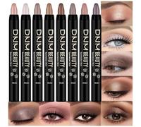 evpct 8Pcs Cream Eye Shadow Sticks Palette Makeup Set for Eyes Waterproof, Champagne Pearl Taupe Bronze Cocoa Stone Putty Smoky Amethyst Shimmer Matte Eye shadow Stick Pencil Pen Bulk Palette Makeup