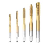 Evponk 5 Pcs Spiral Point Thread Taps Set, M3-M8 Metric Thread Screw Tap Titanium Coated HSS Machine Tapping Threading Repair Tool for Metal, Wood, Plastic