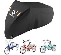 EVRBUL 75L x 30W x 44H Inch Adult Tricycle Cover, Outdoor Storage 3 Wheeled Bike Covers , Heavy Duty 420D Waterproof Electric Trike Cover for 3 Wheeled Bicycles Within 29 Inch