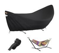EVRBUL Hammock Cover 11-12 Ft, Heavy Duty 420D Waterproof Stand Covers For 2 Person Outdoor Hammock Stand with Top Handle Air Vents Reflective Strip Drawstring