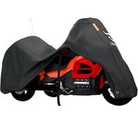 EVRBUL Trike Motorcycle Cover Waterproof 3-Wheel Vehicles Cover with Reflective Strips and Windproof Buckle Compatible with Harley Davidson CVO Tri Glide, Honda Gold Wing Trike 108× 59× 59 in