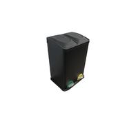 EVRE 40 L Recycling Pedal Bin 2 x 20 Litre Rectangular Double Compartment Rubbish Separation with Removable Buckets, Odour Seal & Anti Mark L 40cm x W 66cm x H 58cm (Silver)