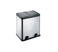 Evre 48L Recycling Stainless Steel Waste Bin Silver 2 Compartment With Pedal Soft Close Removable Compartment And Non Slip Base