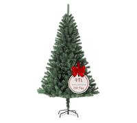 EVRE 4FT Realistic Artificial Christmas Tree 250 PVC Tips Pine Branches Metal Stand Easy Assembly Bushy Premium Fir Christmas Tree 4FT 120cm Green Small Xmas Tree Indoor Outdoor Holiday Decorations