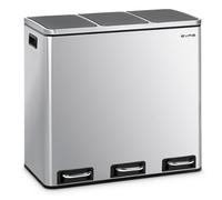 Evre 54L Stainless Steel Recycling Pedal Bin With Removable Multi Compartments And Soft Close Lid