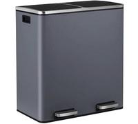 Evre 60 L Kitchen Waste Rubbish Recycling Soft Close Bin 2 X 30 L, Smudge & Fingerprint Resistant-Grey