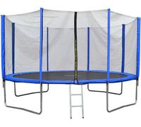 Evre 8 Ft Blue Outdoor Trampoline With Safety Net Padded Poles And Ladder