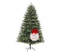 EVRE Brunswick Spruce Artificial Christmas Tree Hinged Branch Tips & Strong Foldable Metal Stand for Indoor Xmas Festive Home Decor (6ft)