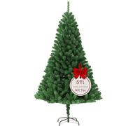 Evre Christmas Tree 5ft with Artificial Tips & Branches, Unlit | 500 Hinged PVC Tips | Non-Slip Metal Stand | 2-Part Steel Frame | Indoor or Sheltered Outdoor.