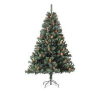 EVRE Christmas Tree with Pine Cones & Berries Natural Looking Artificial Spruce Indoor Decoration for Xmas with Folding Metal Stand (8ft)