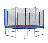 Evre Outdoor Trampoline with Safety Net, Padded Poles and Ladder in Blue or Pink 8 10 12 14 Ft