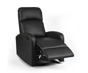 EVRE Recliner Armchair with Adjustable Leg Rest and Reclining Functions Leather - Black Arm Chairs For Living room, reclining and comfy chair