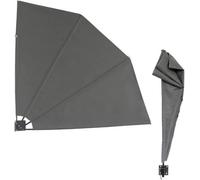 Evre Side Awning 3 Step Collapsible For Terrace Balcony Sun Shade Privacy Blind Fence (140X140Cm, Dark Grey)