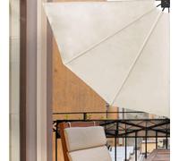 Evre Side Awning 3 Step Collapsible For Terrace Balcony Sun Shade Privacy Blind Fence (160X160Cm, Beige)