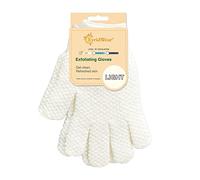 Evridwear Exfoliating Dual Texture Bath Gloves for Shower, Spa, Massage and Body Scrubs, Dead Skin Cell Remover, Gloves with Hanging Loop (1 Pair Light Glove)