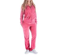 Evrimas Women's 2 Piece Outfits Velvet Zip Hoodie Sweatshirt & Sweatpants Sweatsuits and Velour Tracksuit Sets Jogging Suit - Multicolored - Coral