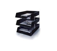 Evrite A4 lettertray with risers black letter tray - pack of 3 trays + 2 riser sets