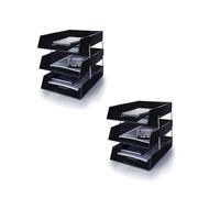 Evrite A4 lettertray with risers Black letter tray - pack of 6 trays + 4 riser sets