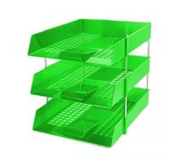 Evrite A4 lettertray with risers Green letter tray - pack of 3 trays + 2 riser sets