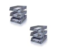 Evrite A4 lettertray with risers Grey letter tray - pack of 6 trays + 4 riser sets