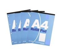 Evrite A4 Refill Pads 160 Pages, 4-Hole Punched, top Bound with Ruled Narrow feint & Margin - Pack of 4 Books