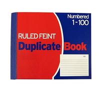 Evrite Ruled feint memo Duplicate Book - Numbered 1-100 with Index Sheet (105 x 127mm / 4 x 5 inches) - Pack of 10 Books