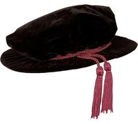 EVS Evess PhD/Doctoral Tudor Bonnet UK/CA/EU University-Standard Cloth with Coloured Cord S/M/L/XL Size Multiple Colours (Black (Maroon Cord), Medium)