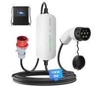 EVSEdesigner Portable Wallbox 11kW Charging Cable CEE 16A to Type 2 EV Charger w/Carrying Bag for All Electric Vehicles & Plug-in Hybrid Cars Max 11kW 16Amp 6 Meters 3-Phase