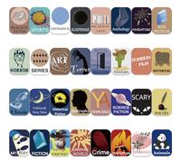 Evstarol 480PCS Library Genre Stickers, Book Spine Labels, Classroom Library Classification Labels, Fiction Fantasy Romance Historical Adventure Sports (32 Designs)