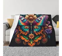 EVSvcxz Day Of The Dead Butterfly Print Ultra-Soft Fleece Blanket Throw, Cozy And Lightweight, For Bed, Couch, Sofa Warm