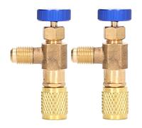 EVTSCAN 2PCS Refrigeration Valve - Air Conditioning Refrigerant Control Valve Fluoride Charging Adapter for R22 R404 R407 1/4SAE Thread