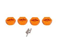 EVTSCAN 4 Pcs 12mm Aluminum Alloy Hex Wheel Hubs Adapters With Axle Pins for TRAXXAS 1/16 RC Car Parts (Gold)