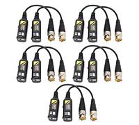 EVTSCAN 5 Pair Passive Video Balun Connector, 1312ft Long Distance Transmission, Twisted Pair Cables Transmitter for Analog CCTV and HD Security Cameras