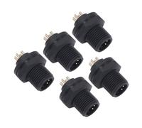 EVTSCAN 5 Pcs Threaded Panel Back Mount Socket 4 Pin 7/16 Inch 28UNS Thread IP67 Panel Back Mount Connector