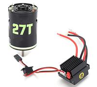EVTSCAN 540 Brushed Motor 320A ESC Combo High Torque Durable Low Noise Precision Balanced for Axial SCX10 4 D90 Redcat GEN8 RC Crawler Trucks Drift Cars Iron Plastic Copper 7.7oz (27T)