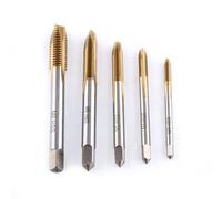 EVTSCAN 5pcs/Set Coated HSS Thread Screw Tap Kit High Speed Steel M3 M4 M5 M6 M8 Forward Chip Ejection Tapping Tool