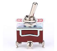 EVTSCAN 5pcs SPST Toggle Switch 3 Positions ON-Off-ON Monopole Waterproof Toggle Switch