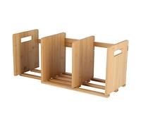 EVTSCAN Bamboo Desk Organizer with Extendable Storage Rack, 13 To 25 Inch Adjustable Bookshelf for Home, Office, Living Room