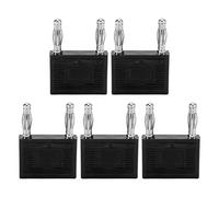 EVTSCAN DUAL BANANA PLUG CONNECTOR PLATED FOR SPEAKER WIRES 5PCS (Black)