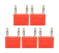 EVTSCAN DUAL BANANA PLUG CONNECTOR PLATED FOR SPEAKER WIRES 5PCS (Red)