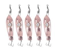 EVTSCAN LED Fishing Lure Light proof Stainless Steel LED Lighted Bait Flasher for Night Fishing Shore Casting (Oro rosa)