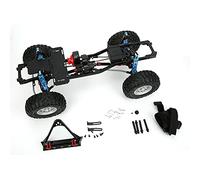 EVTSCAN Metal Car Frame Carbon Fiber Chassis Bumper for SCX10 II RC Car Model Speed Racing Off-Road (Red Black)