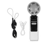 EVTSCAN Portable Handheld Turbo Fan High Speed 100 Adjustable Foldable LED Display USB Rechargeable Small Pocket Fan (White)