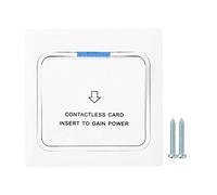 EVTSCAN Power Key Card Sensor Electricity Recognition Switch Panel for Hotel, 170V-250V, White, Manual, Push Button, Push Button Actuator
