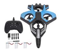 EVTSCAN RC Airplane 4 Engine Thrust 3 Speeds Rechargeable 1 Key 360° Stunts Remote Control Plane Toy with Light for Beginners (3 Batteries)