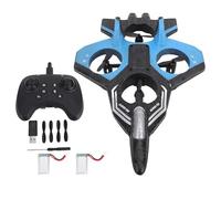 EVTSCAN RC Airplane 4 Engine Thrust 3 Speeds Rechargeable 1 Key 360° Stunts Remote Control Plane Toy with Light for Beginners (2 Batteries)