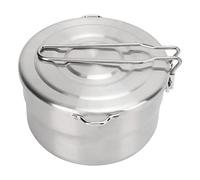 EVTSCAN Stainless Steel Camping Pot 1.3 QT, with Lid and Folding Handle, with Carry Bag for Outdoor Travel Walking Hiking Fishing Beach Picnic Mountaineering Backpacking Camping Pot