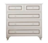 Evuhome Clement 3+2 Chest Of Drawers In White Colour